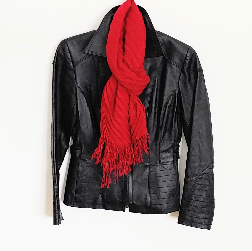 Awesome, Black Leather Jacket Size S Women